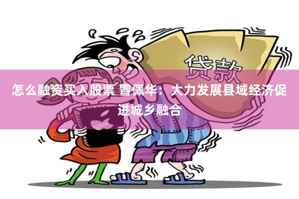 怎么融资买入股票 冒佩华：大力发展县域经济促进城乡融合