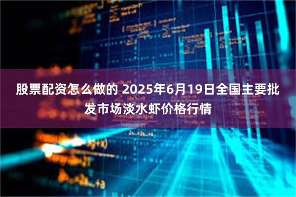 股票配资怎么做的 2025年6月19日全国主要批发市场淡水虾价格行情